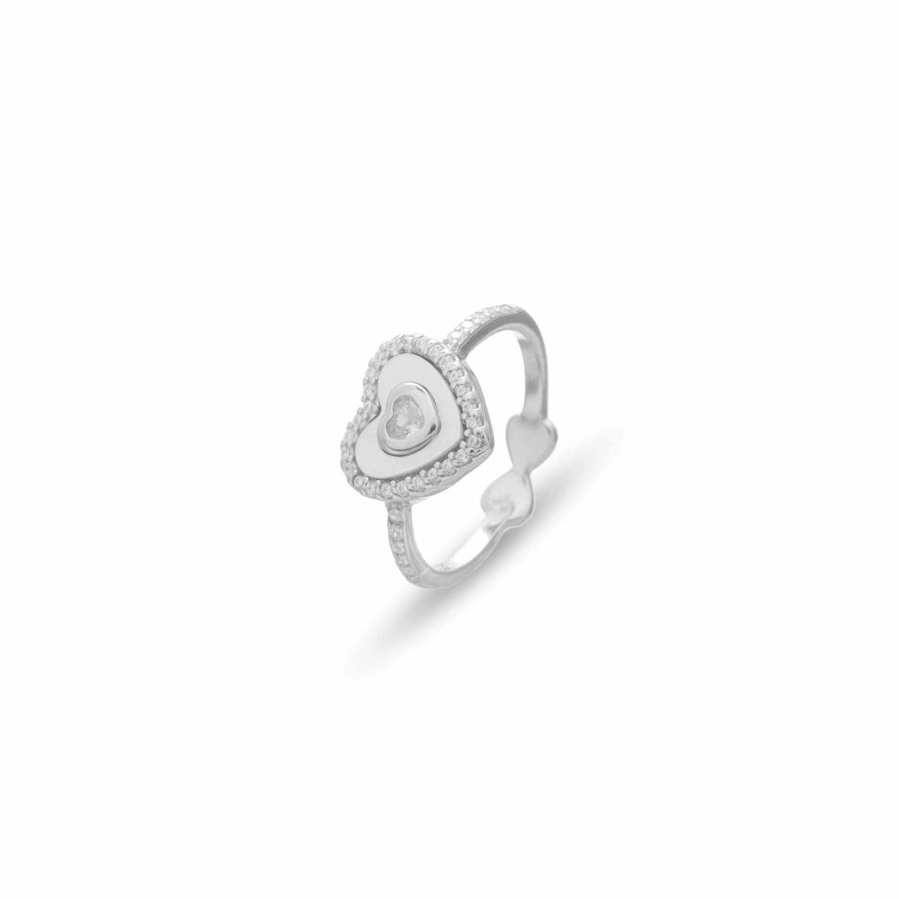 925 Silver Nested Heart Glow Ring - 925 sterling silver ring by Tassya Silver