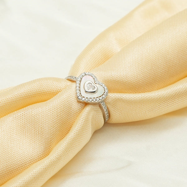 925 Silver Nested Heart Glow Ring