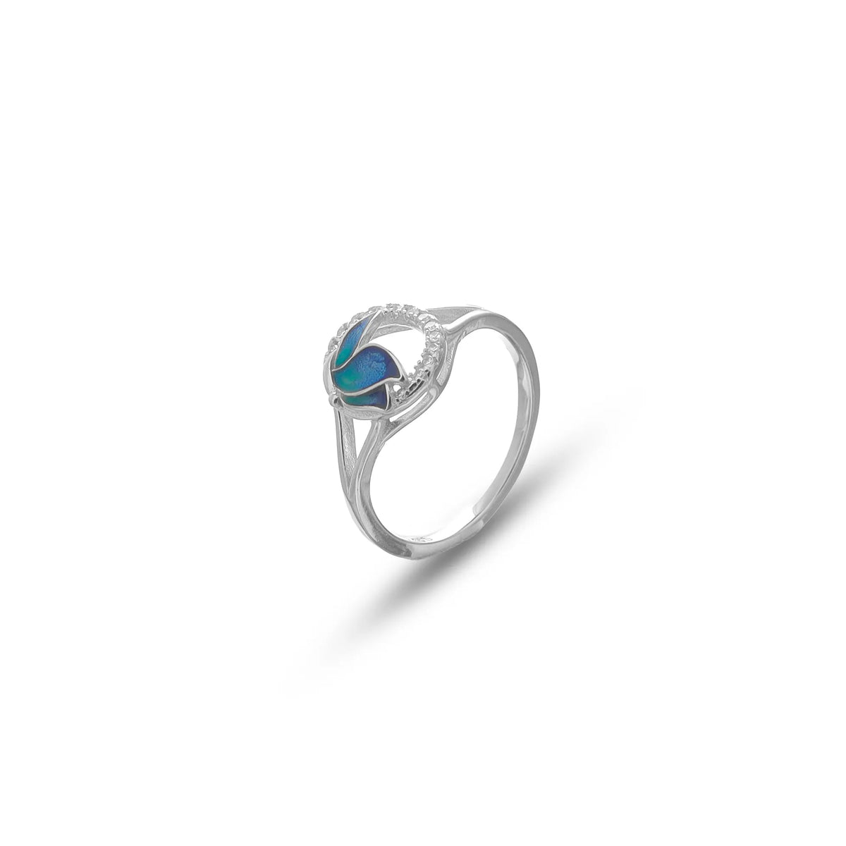 925 Silver Ocean Bloom Opal Ring - 925 sterling silver ring by Tassya Silver
