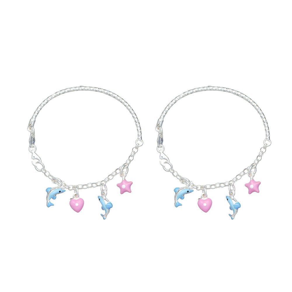925 Silver Ocean Charm Kada - 925 sterling silver bracelet by Tassya Silver