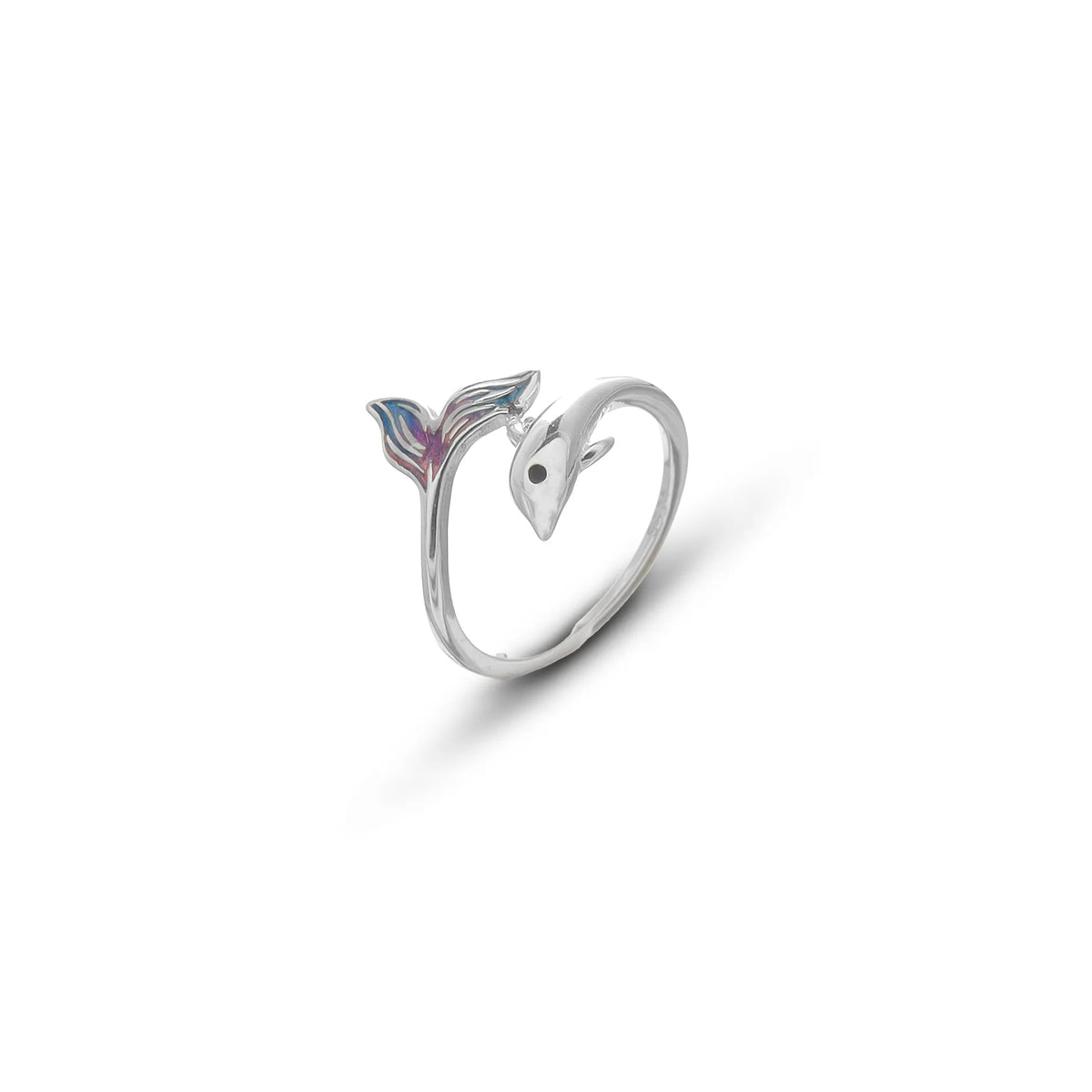 925 Silver Ocean Whirl Dolphin Ring - 925 sterling silver ring by Tassya Silver