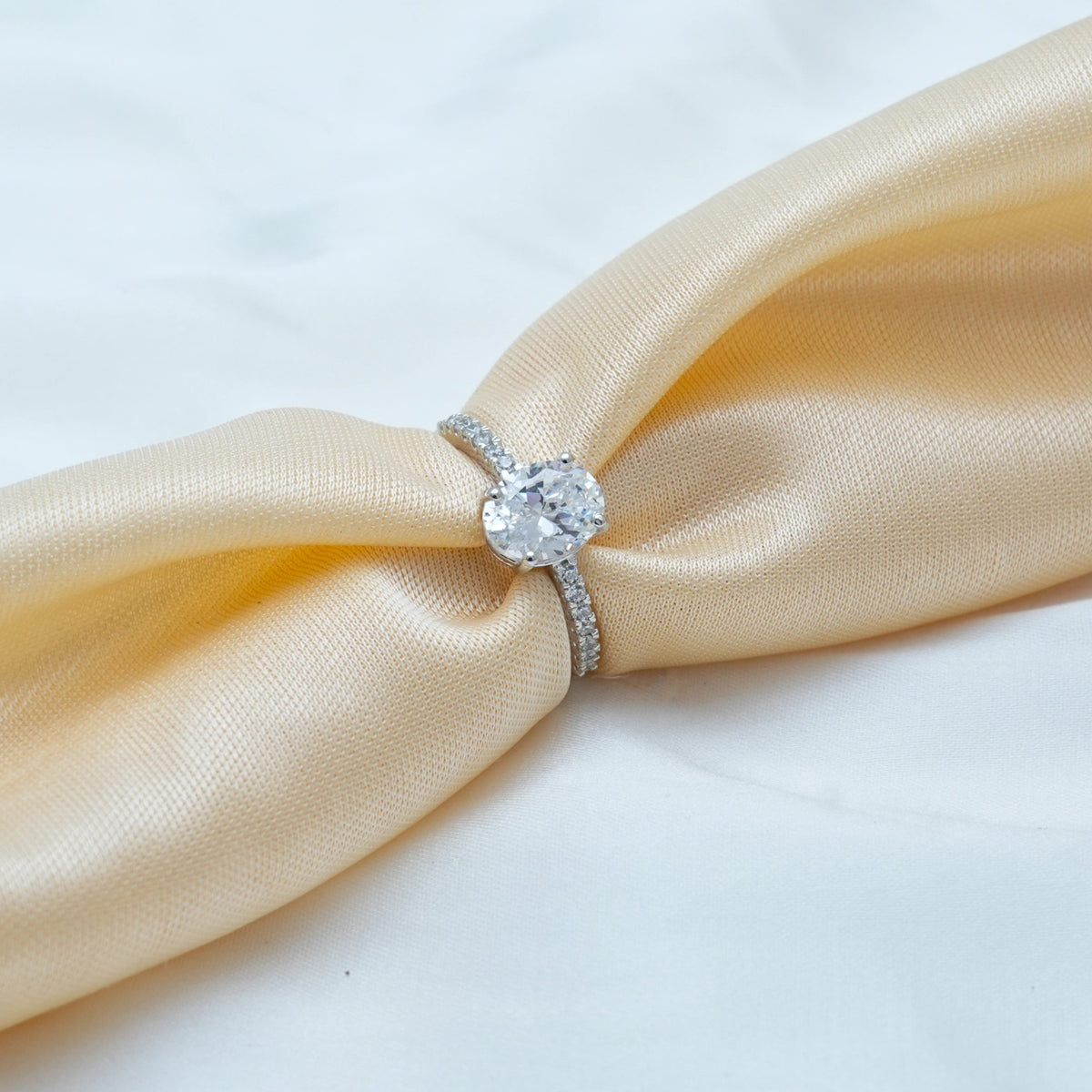 925 Silver Oval Spark Ring - 925 sterling silver ring by Tassya Silver