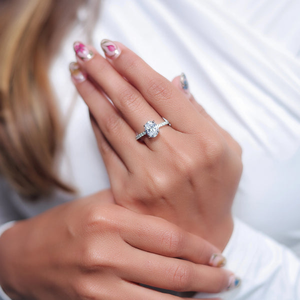 925 Silver Oval Spark Ring