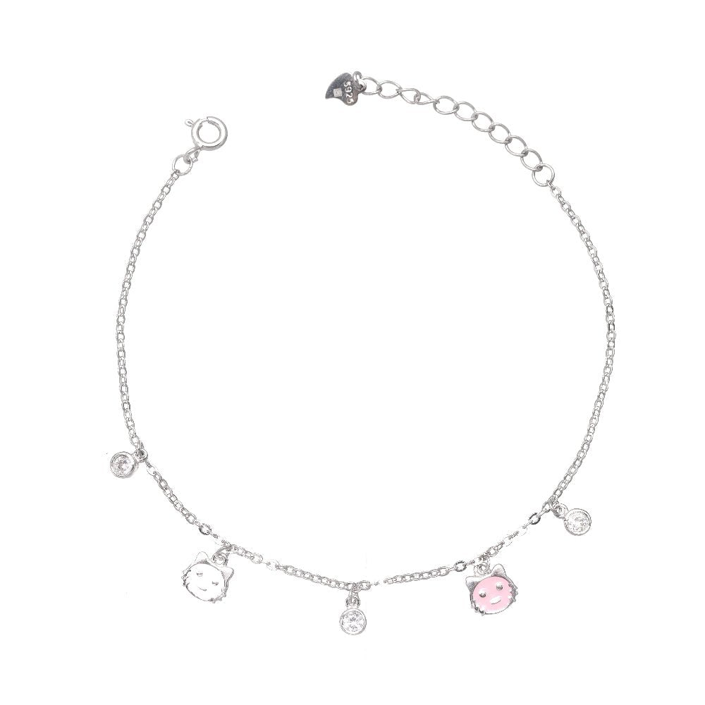 925 Silver Panda Pals Bracelet - 925 sterling silver bracelet by Tassya Silver