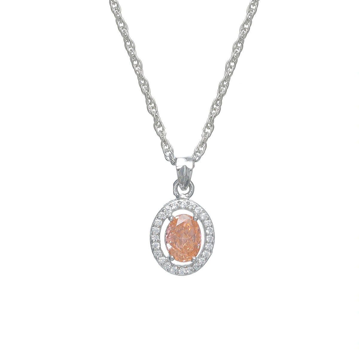 925 Silver Peach Glow Pendant - 925 sterling silver pendant by Tassya Silver