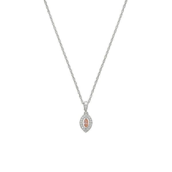 925 Silver Peach Marquise Diamond Pendant