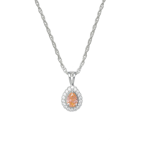 925 Silver Peach Oval Pendant