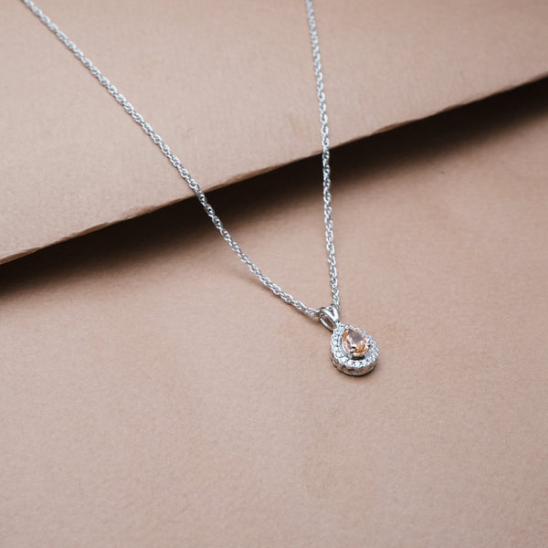 925 Silver Sunset Blush Oval Pendant
