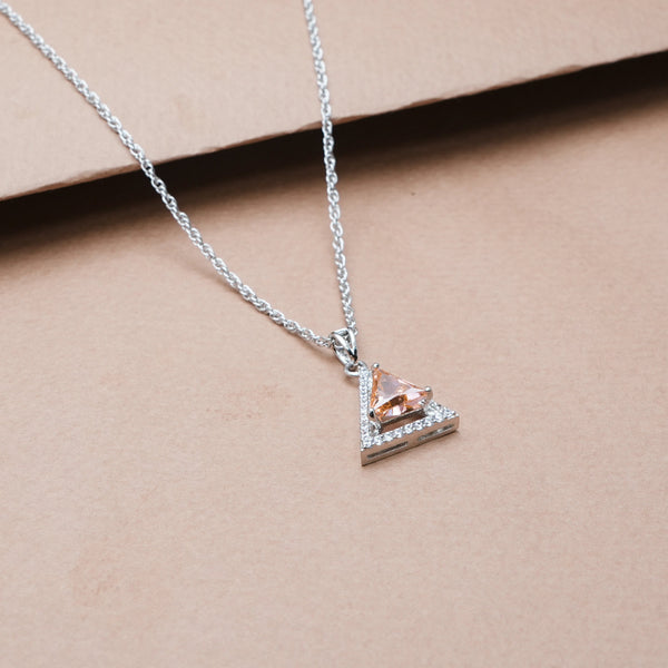 925 Silver Amber Glow Prism Pendant