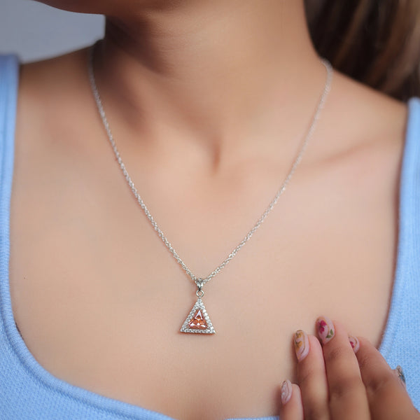 925 Silver Peach Prism Pendant