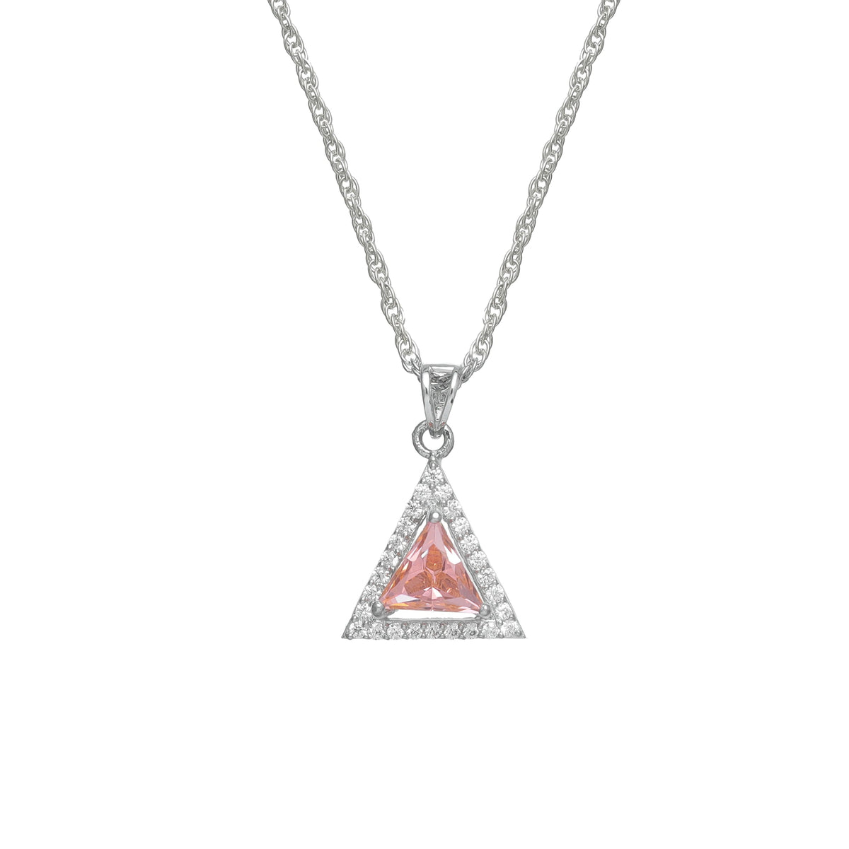 925 Silver Peach Prism Pendant - 925 sterling silver pendant by Tassya Silver