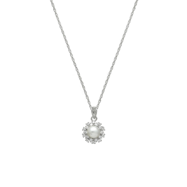 925 Silver Pearl Sunburst Pendant