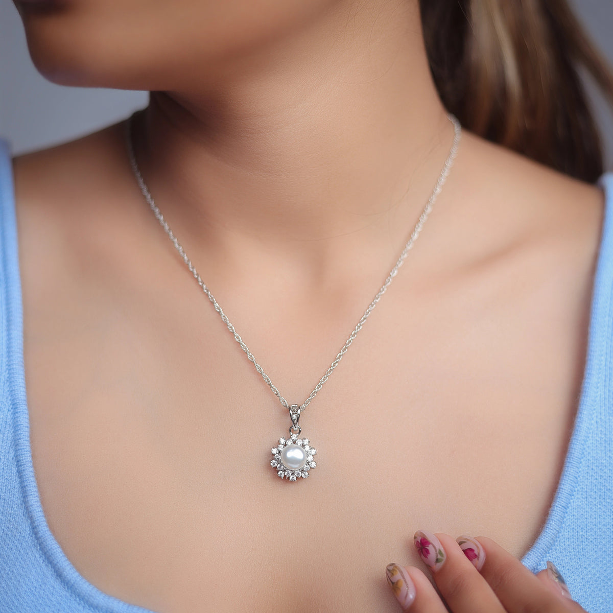 925 Silver Pearl Sunburst Pendant - 925 sterling silver pendant by Tassya Silver