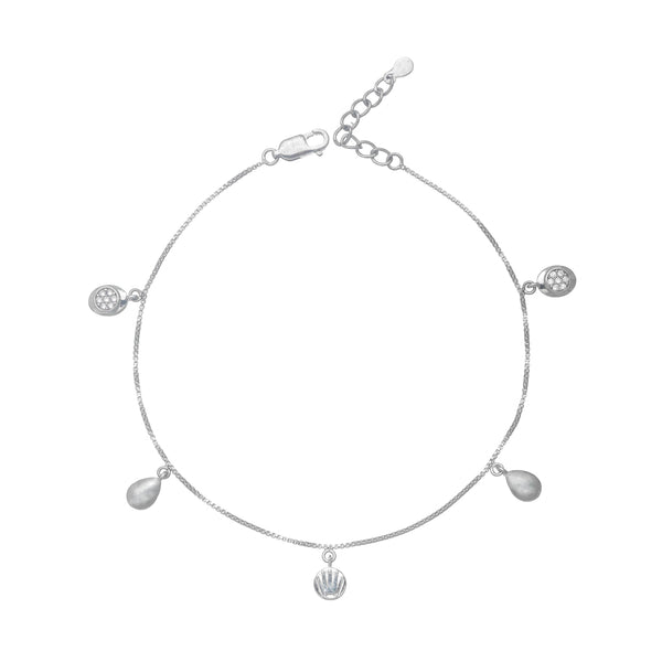 925 Silver Pearlescent Grace Anklet