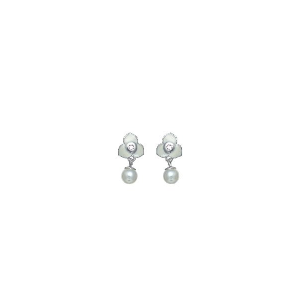 925 Silver Petal & Pearl Drops