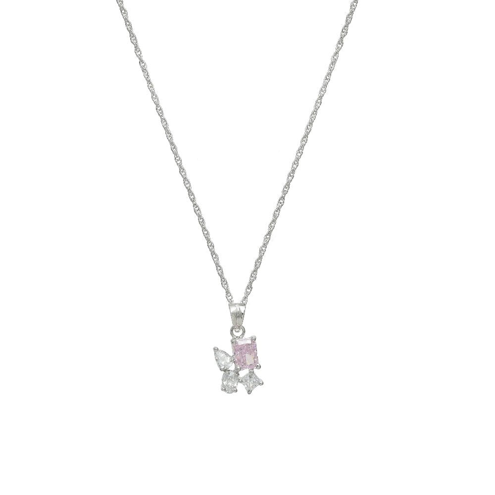 925 Silver Pink Blossom Pendant - 925 sterling silver pendant by Tassya Silver