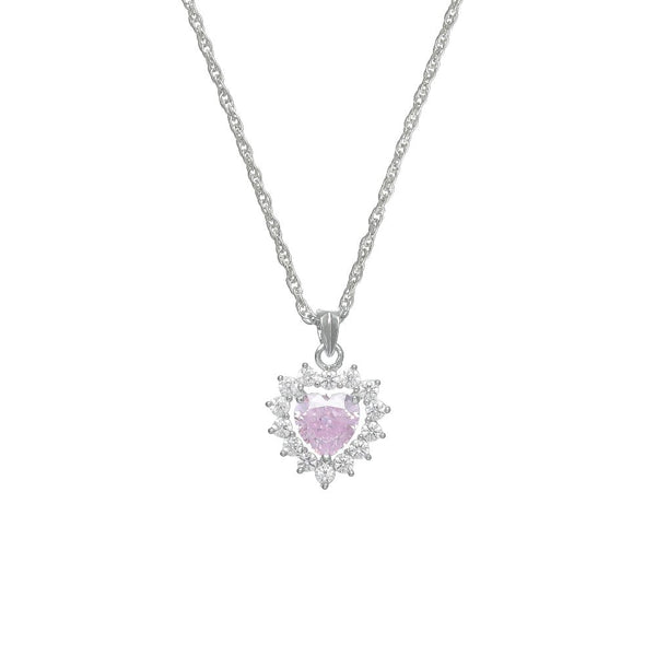 925 Silver Pink Celestial Heart Pendant