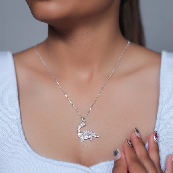 925 Silver Pink Dino Spark Pendant