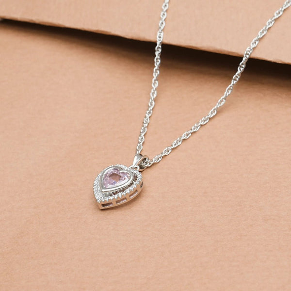 925 Silver Pink Heart Pendant