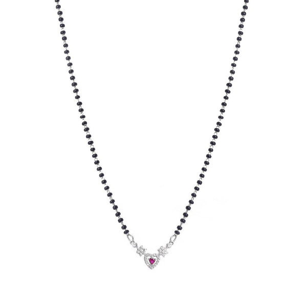 925 Silver Pink Heart Mangalsutra