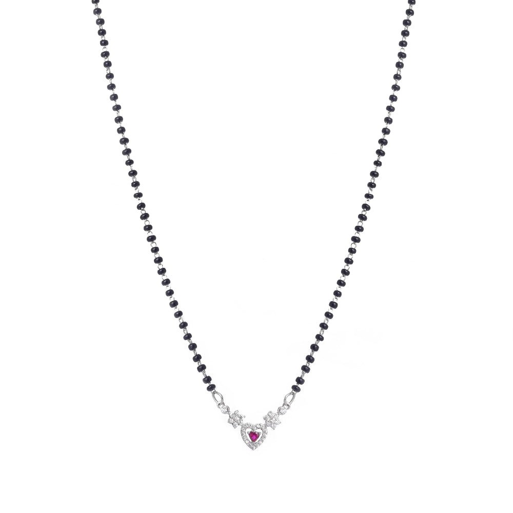 925 Silver Pink Heart Mangalsutra - 925 sterling silver mangalsutra by Tassya Silver