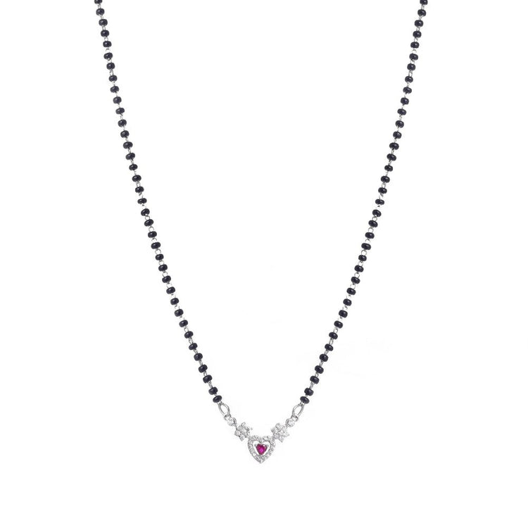 925 Silver Pink Heart Mangalsutra - 925 sterling silver mangalsutra by Tassya Silver
