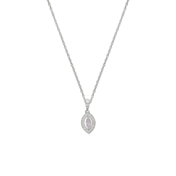 925 Silver Pink Marquise Drop Pendant
