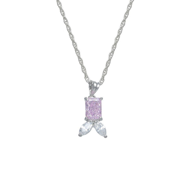 925 Silver Pink Petal Kiss Pendant