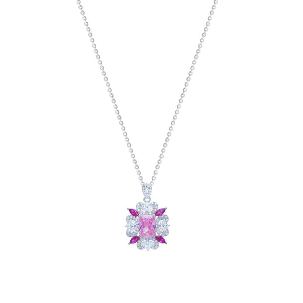 925 Sterling Silver Pink Royale Chain Pendant