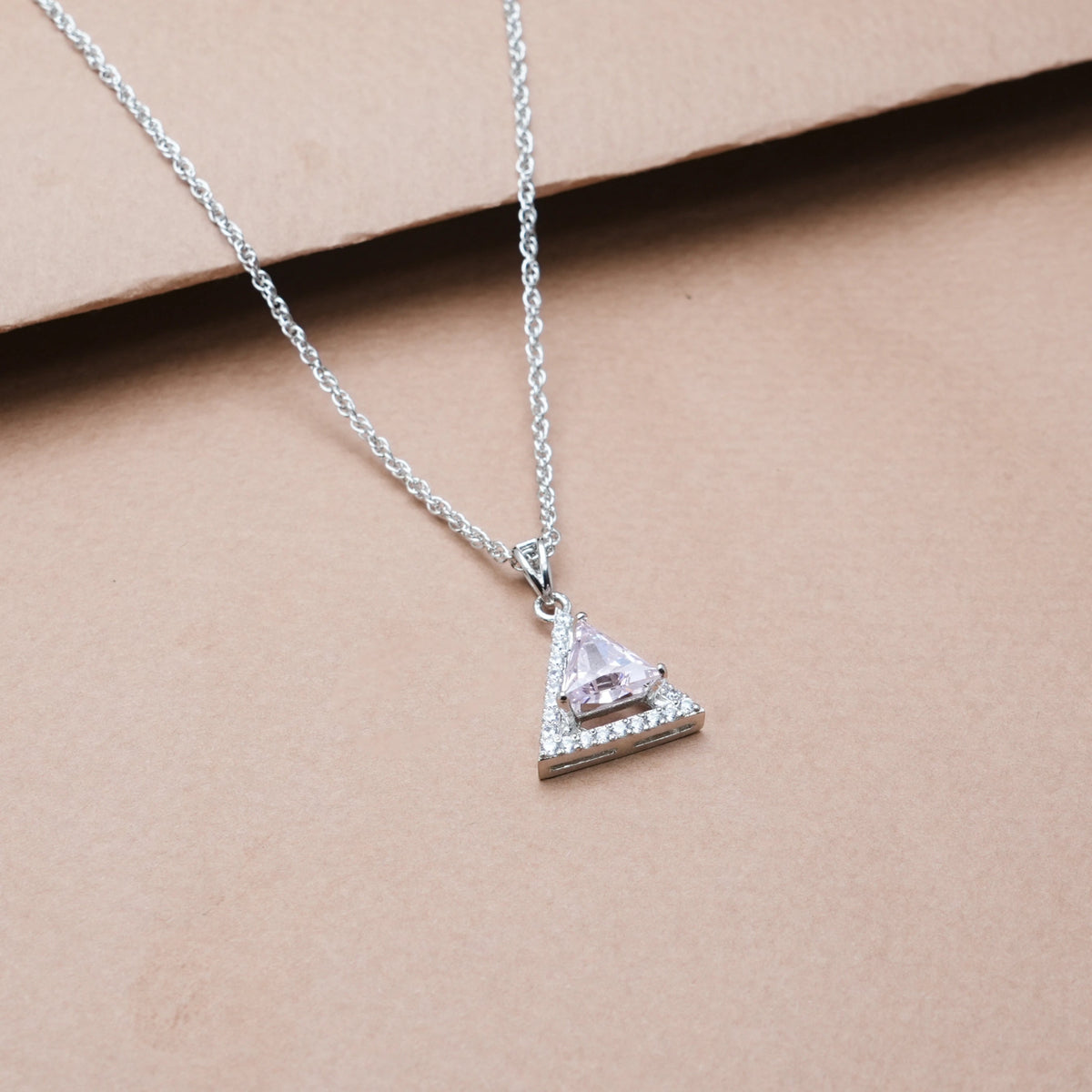 925 Silver Prism Blush Pendant - 925 sterling silver pendant by Tassya Silver