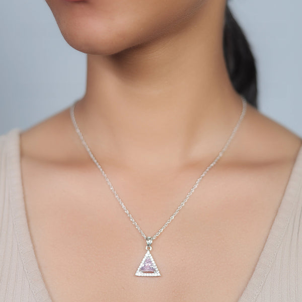 925 Silver Prism Blush Pendant