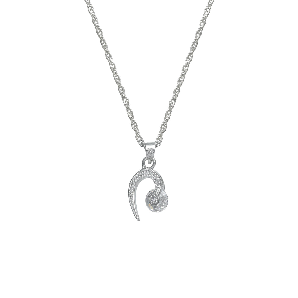 925 Silver Radiance Curve Pendant - 925 sterling silver pendant by Tassya Silver
