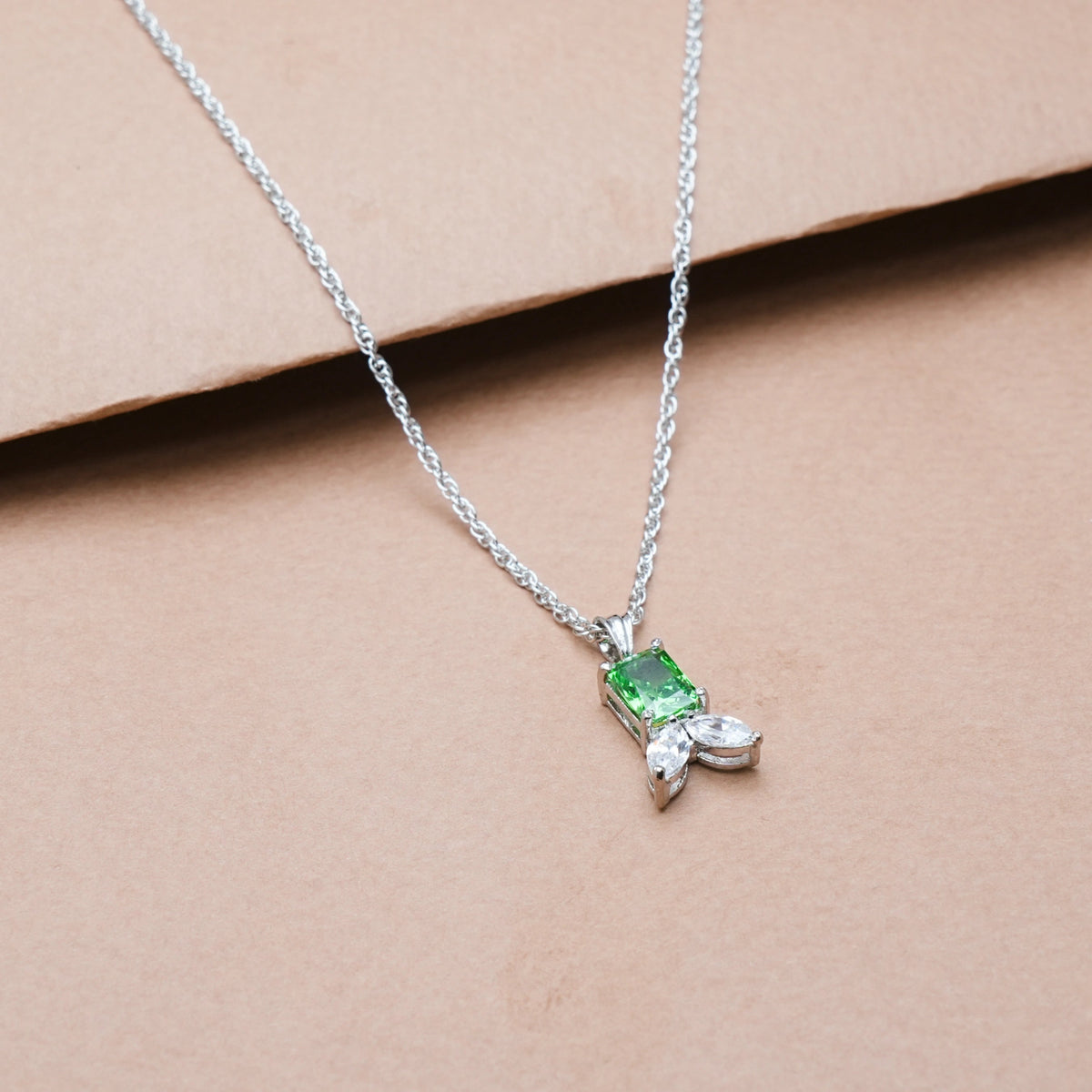 925 Silver Radiant Green Pendant - 925 sterling silver pendant by Tassya Silver
