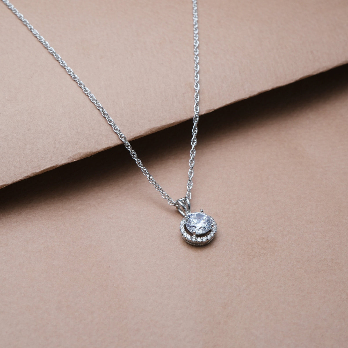 925 Silver Radiant Halo Pendant - 925 sterling silver pendant by Tassya Silver
