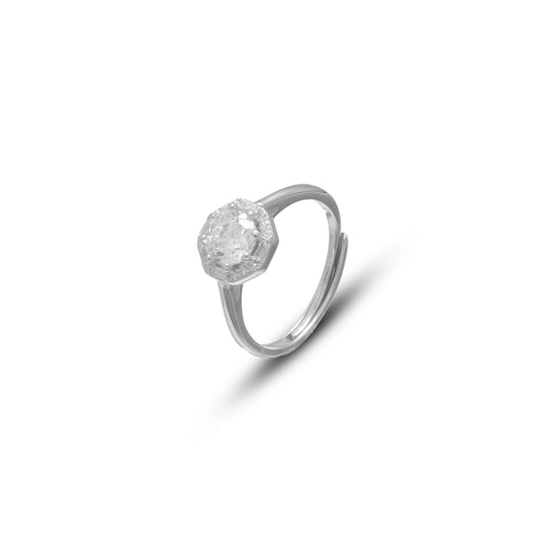 925 Silver Radiant Hexa Ring