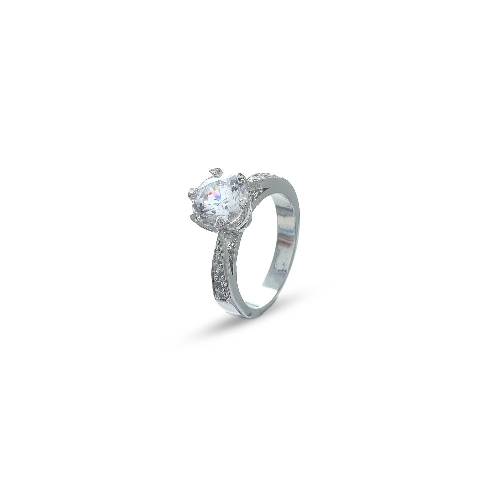 925 Silver Radiant Solitaire Ring - 925 sterling silver ring by Tassya Silver