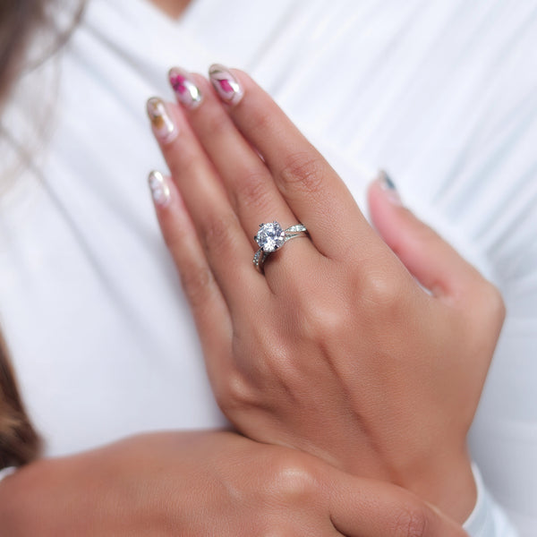 925 Silver Radiant Solitaire Ring