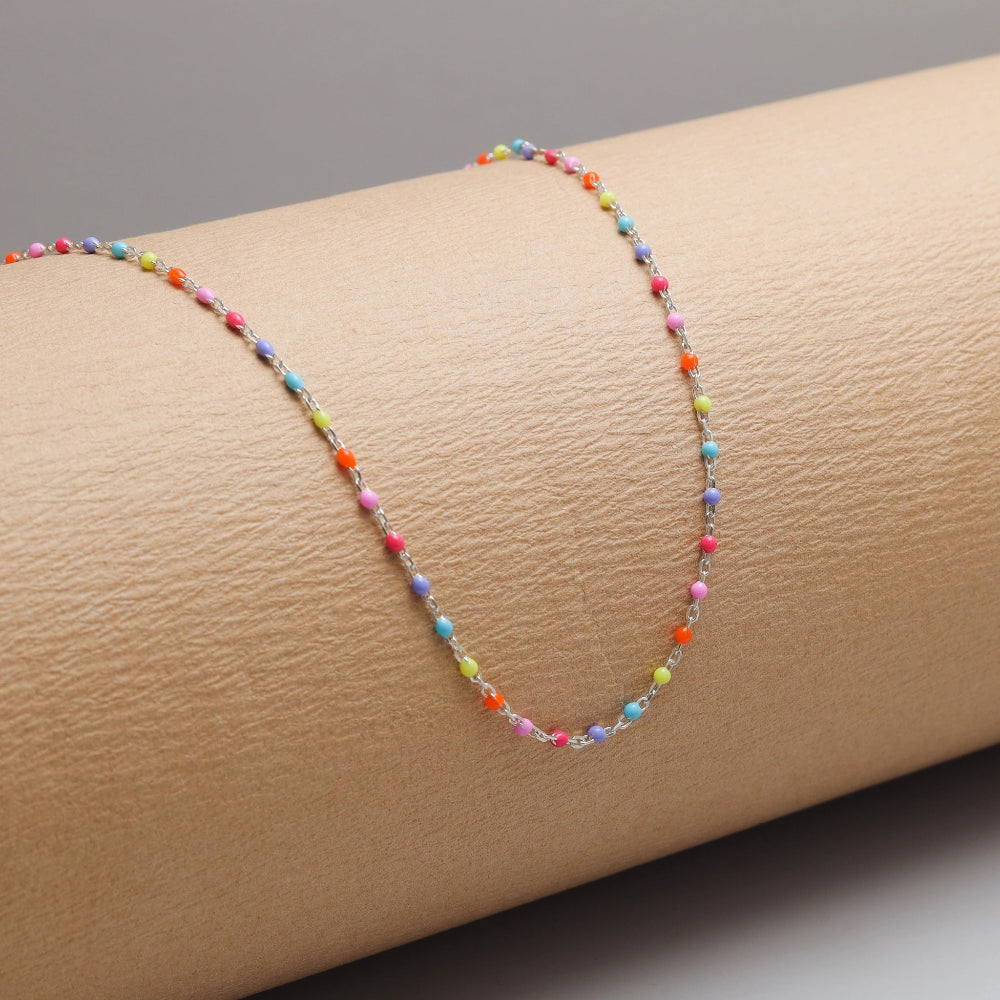 925 Silver Rainbow Bead Pendant - 925 sterling silver pendant by Tassya Silver