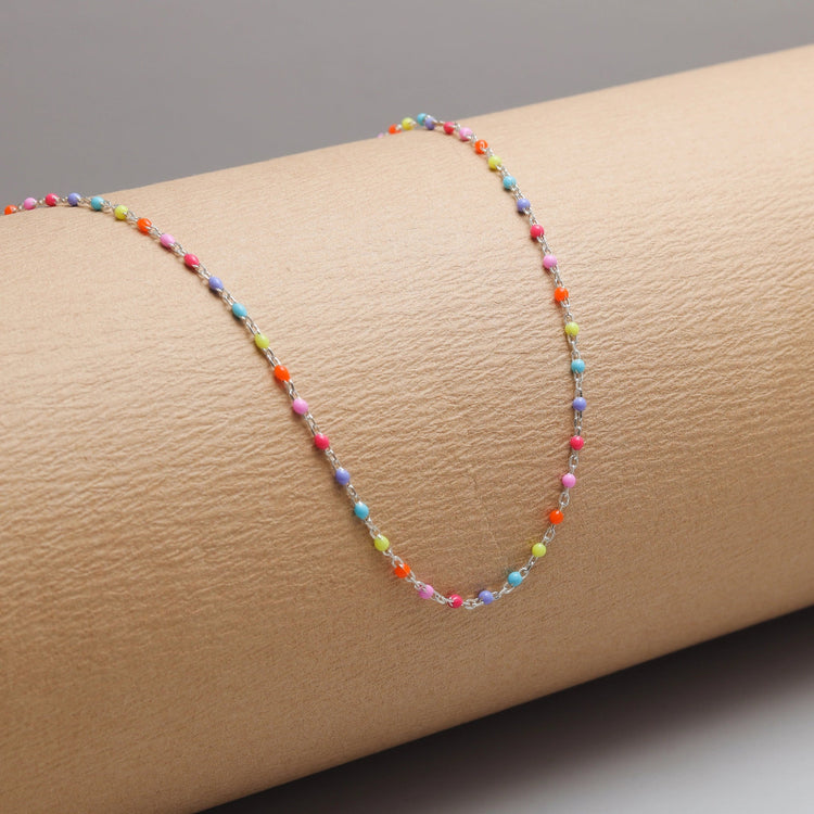 925 Silver Rainbow Bead Pendant - 925 sterling silver pendant by Tassya Silver