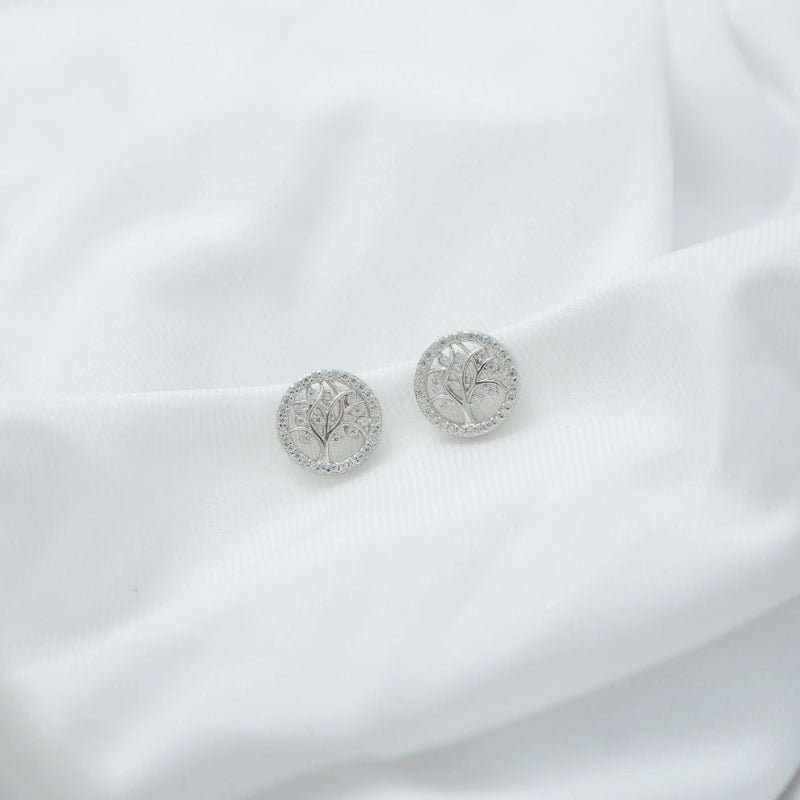 925 Silver Rooted in Light Earrings - 925 sterling silver earrings by Tassya Silver