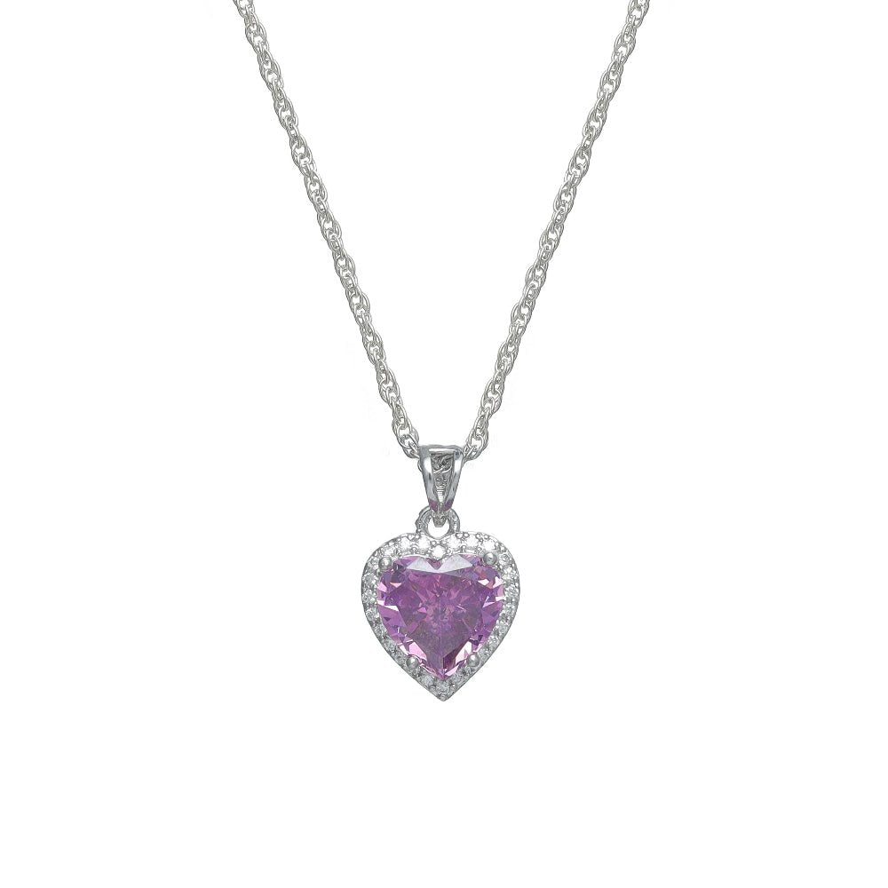 925 Silver Rosé Heart Glow Pendant - 925 sterling silver pendant by Tassya Silver