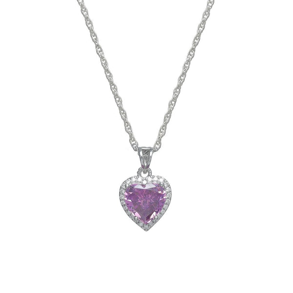 925 Silver Rosé Heart Glow Pendant