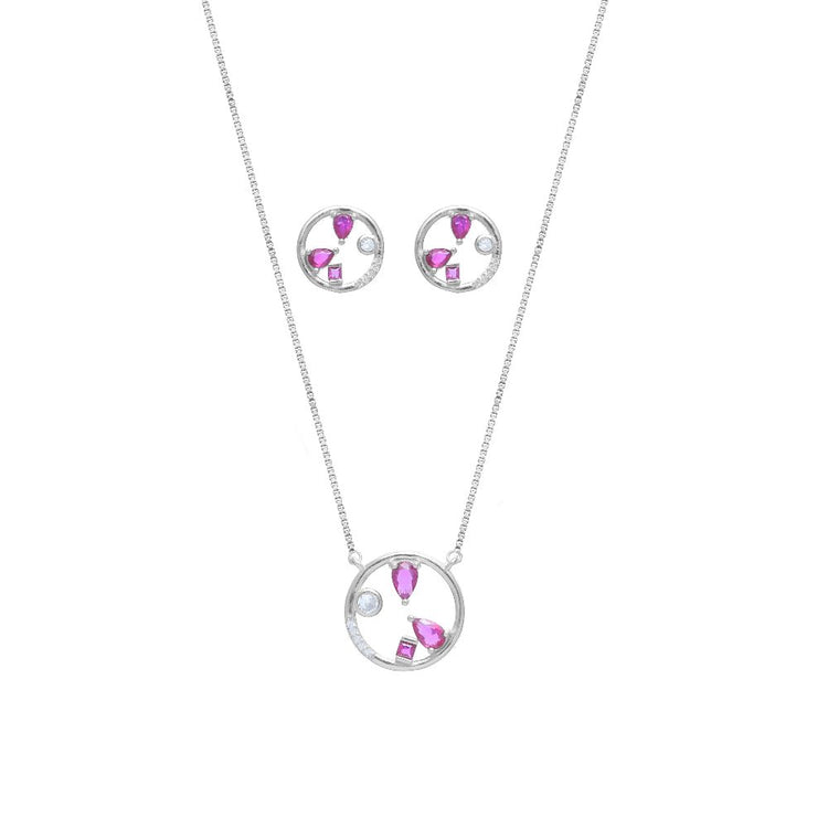 925 Silver Rosé Orbit Chain pendant top - 925 sterling silver pendant by Tassya Silver