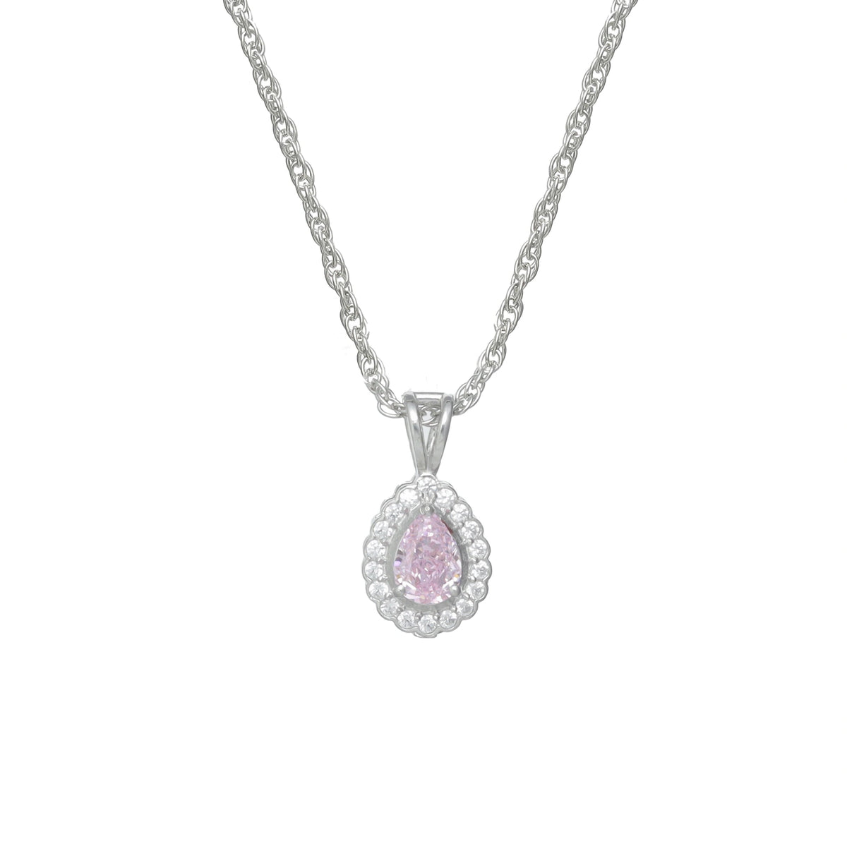 925 Silver Rose Teardrop Pendant - 925 sterling silver pendant by Tassya Silver