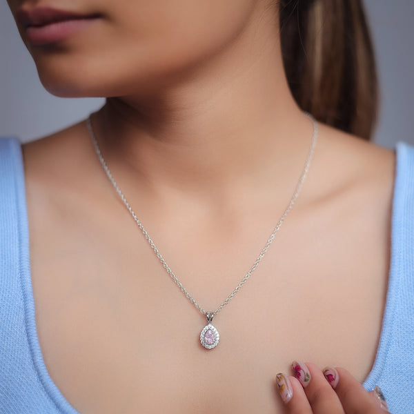 925 Silver Rose Teardrop Pendant
