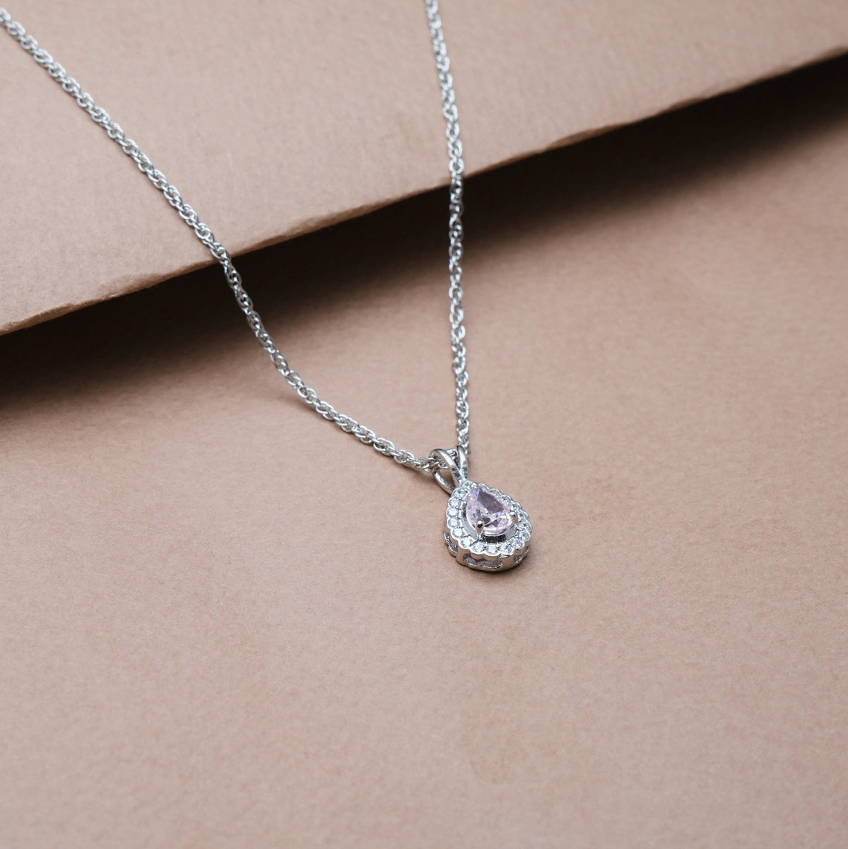 925 Silver Rose Teardrop Pendant - 925 sterling silver pendant by Tassya Silver