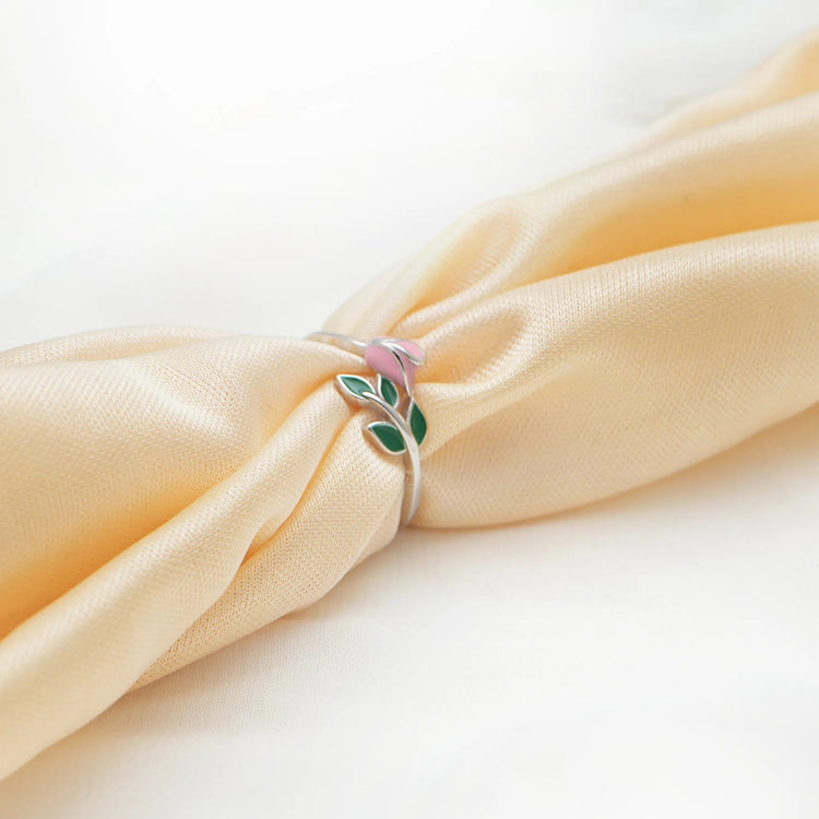 925 Silver Rosebud Garden Ring - 925 sterling silver ring by Tassya Silver