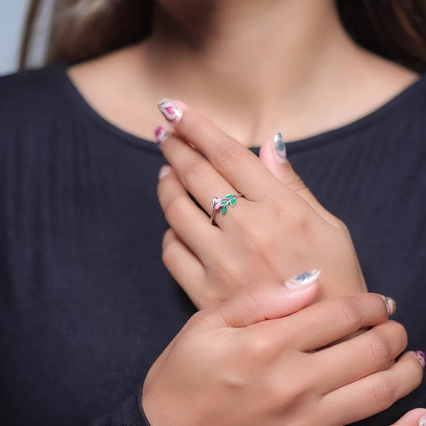 925 Silver Rosebud Garden Ring