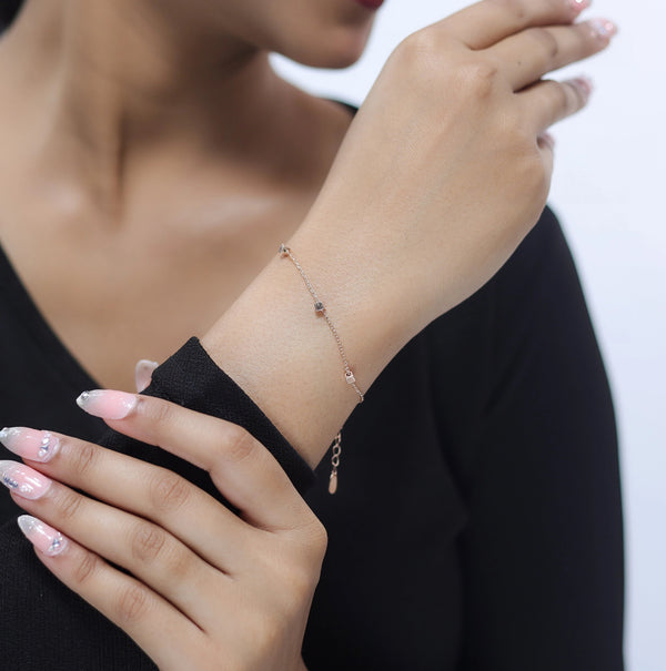 925 Silver Rosegold Cubist Chic Bracelet