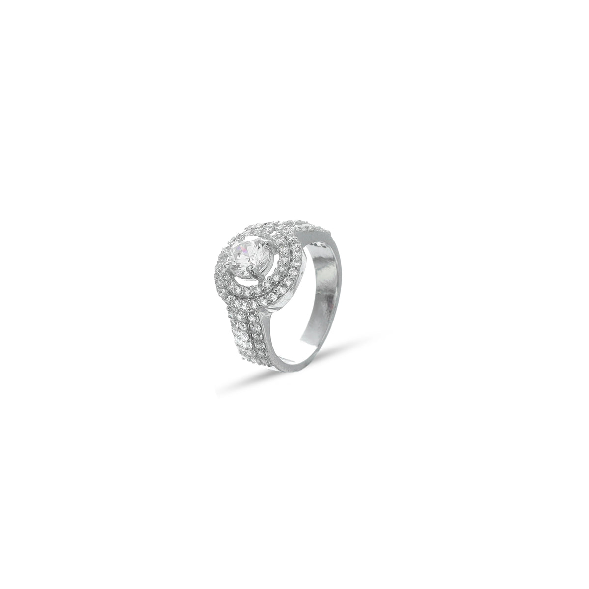 925 Silver Round Diamond Sparkle Ring - 925 sterling silver ring by Tassya Silver